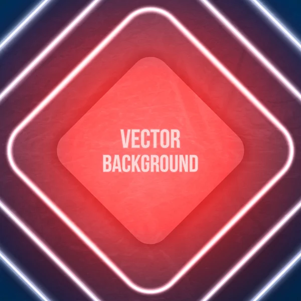 Vector Geometric Background. Neon lights. Grunge background — Stock Vector