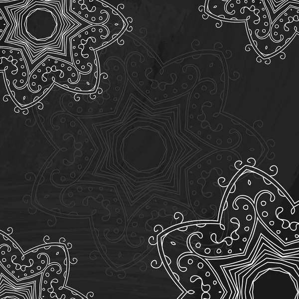 Vector flourish pattern. Chalk board with floral ornament. Doodle background with place for your text.