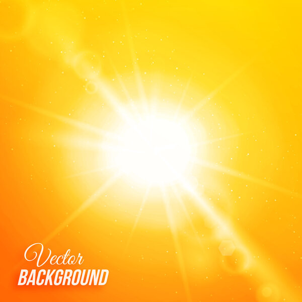 Vector abstract background with sun and lens flares