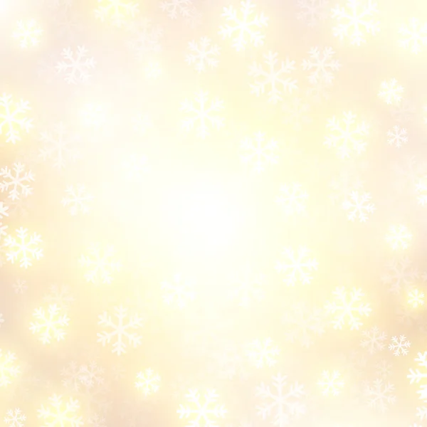 Vektor Hintergrund mit goldenem fallendem Schnee — Stockvektor
