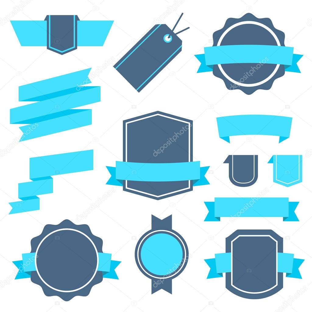 Vector Stickers and Badges Set 4. Flat Style.