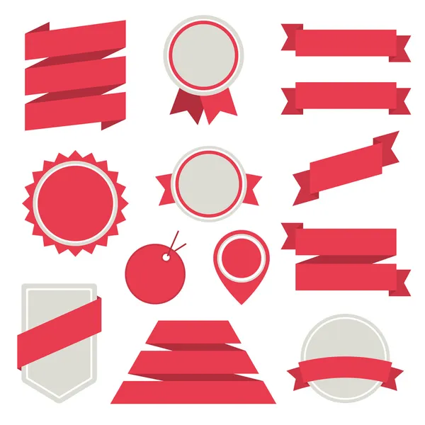 Vector Stickers and Badges Set 3. Flat Style. — Stock Vector