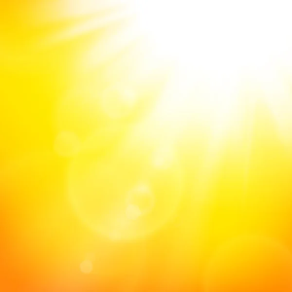 Vektor abstrakter Hintergrund mit Sommersonne und Linsenraketen — Stockvektor