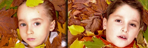 Outono e criança — Fotografia de Stock