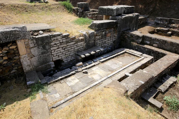 Starożytne Gimnazjum Sardis Latryny Starożytna Stolica Miasta Lydii Turcja — Zdjęcie stockowe