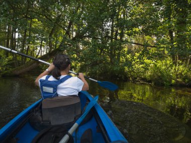 Canoeing on a picturesque little river