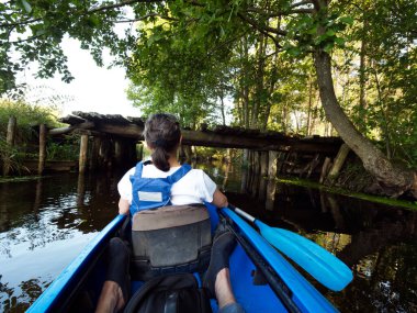 Canoeing on a picturesque little river