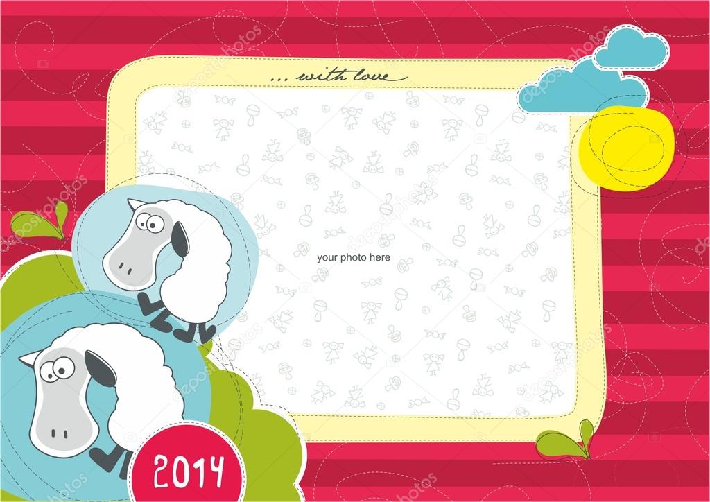 Photo frame with Sheep.