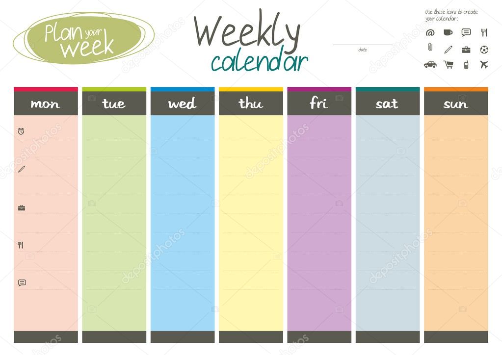 Plan your week. Weekly calendar.