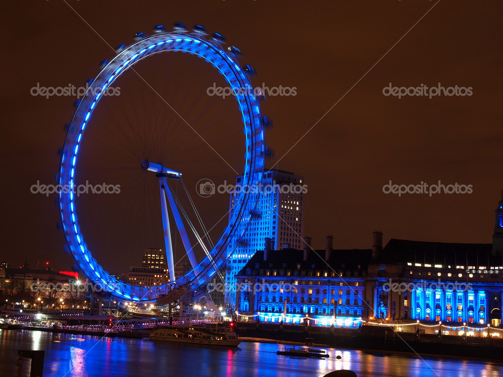 London Eye By Night Stock Editorial Photo Nevenm 39638437