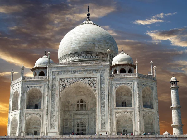 Puesta de sol en Taj Mahal — Foto de Stock