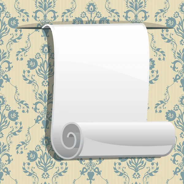 Rouleau de papier sur papier peint sans couture — Image vectorielle