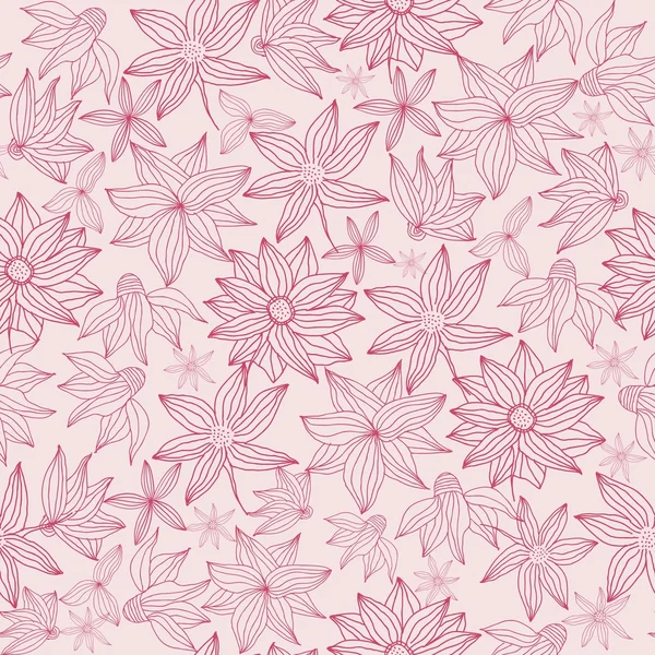 Motif floral sans couture avec des fleurs roses — Image vectorielle