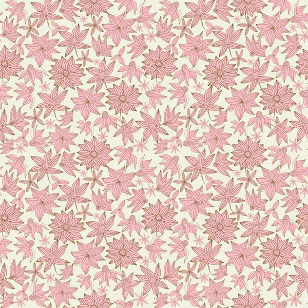 Seamless floral pattern with pink flowers — Stock Vector