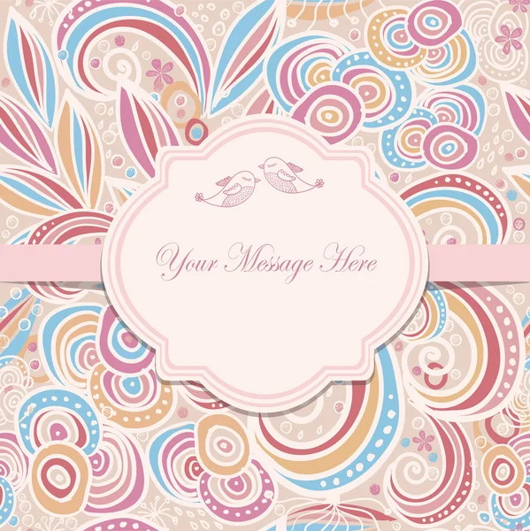 Carte de mariage ou invitation avec fond coloré abstrait — Image vectorielle