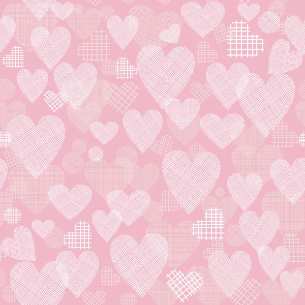 Retro seamless mönster med hjärtan på rosa bakgrund — Stock vektor