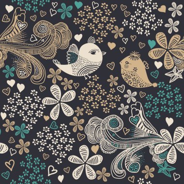 Dikişsiz soyut çiçek desenli