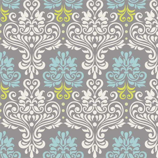 Vecteur floral sans couture motif damassé coloré — Image vectorielle