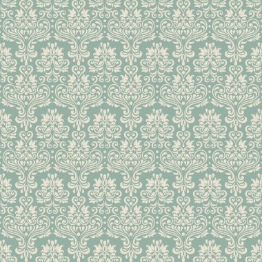 Dikişsiz arka plan barok tarzı yeşil renk