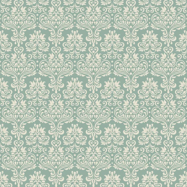 Fondo sin costuras de color verde en el estilo de barroco — Vector de stock