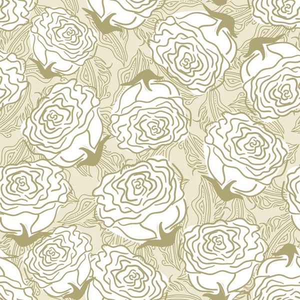 Seamless floral pattern with roses — Stock Vector