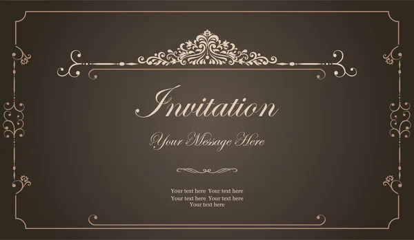 Fondo vintage, tarjeta de felicitación antigua, invitación con victo — Vector de stock