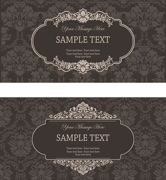 Set of antique greeting cards, invitation with victorian ornamen — Stock Vector