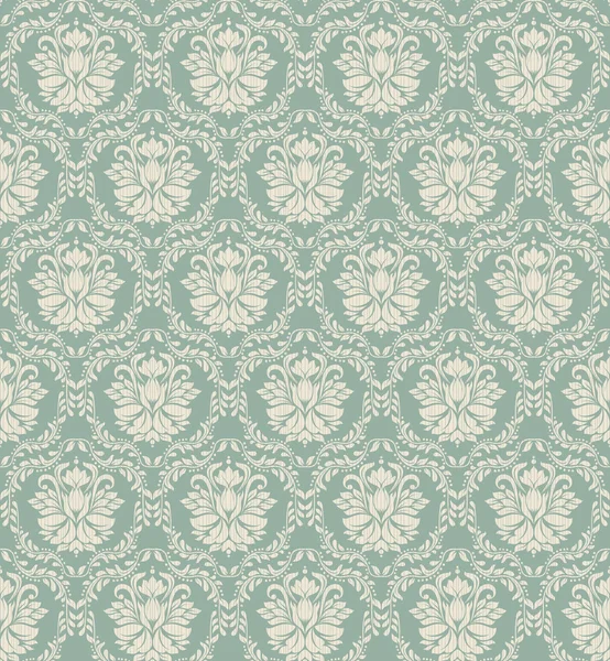 Fond sans couture de couleur verte dans le style baroque — Image vectorielle