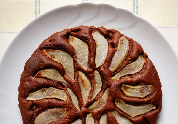 Chocolate cake with pears — Stock Photo, Image