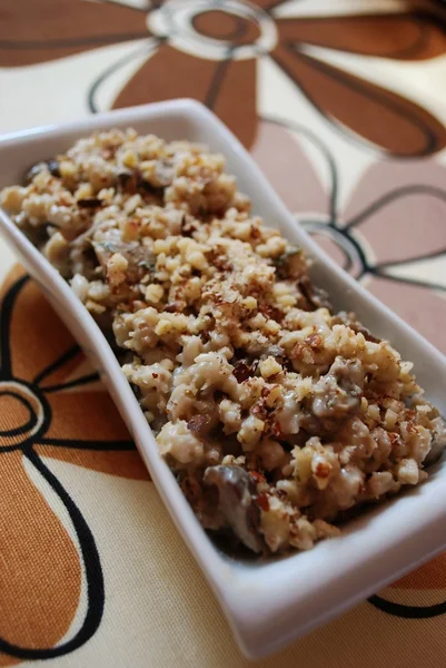 Barley with mushrooms — Stock Photo, Image