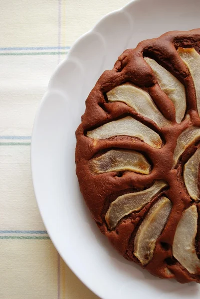 Torta al cioccolato con pere — Foto Stock