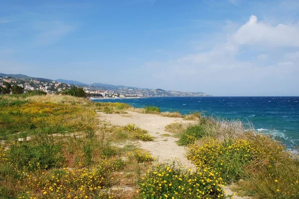 San remo πόλη και την ακτή — Φωτογραφία Αρχείου