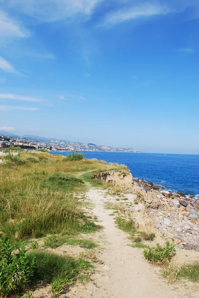 サン レモ町と海岸 — ストック写真