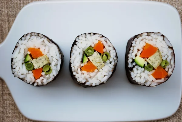 Sushi maki wegetariańskie rolkach — Zdjęcie stockowe