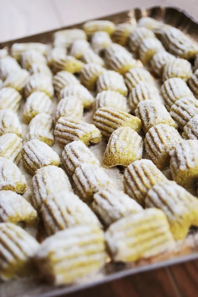 Färska hemgjorda gnocchi Stockbild