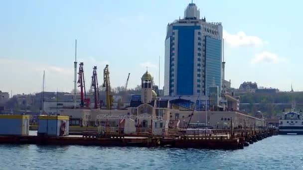 Ucraina Odessa Aprile 2016 Mar Nero Terminal Marittimo Odessa Vista — Video Stock