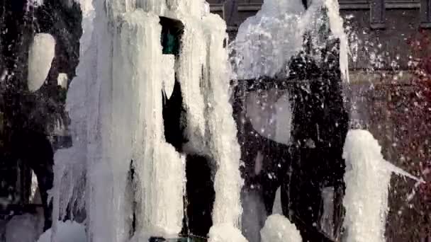 Usa Princeton November 2019 Wasser Gefroren Und Mit Eis Bedeckt — Stockvideo