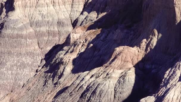 Parco Nazionale Della Foresta Pietrificata Erosione Antiche Rocce Sedimentarie Multicolori — Video Stock