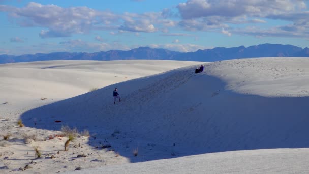 Abd New Mexico Kasım 2019 Nsanlar White Sands Ulusal Anıtı — Stok video