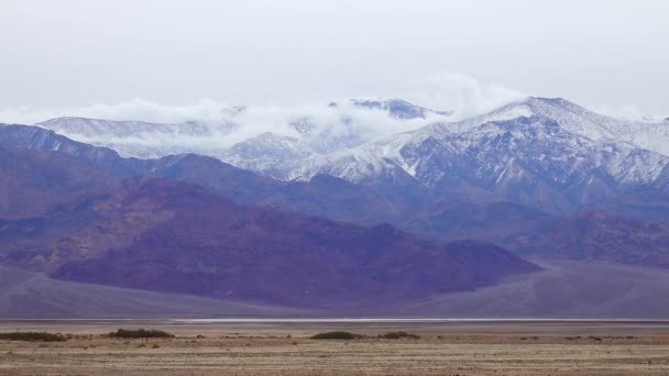 Sierra Nevada Gebergte Sneeuw Bij Death Valley National Park — Stockvideo