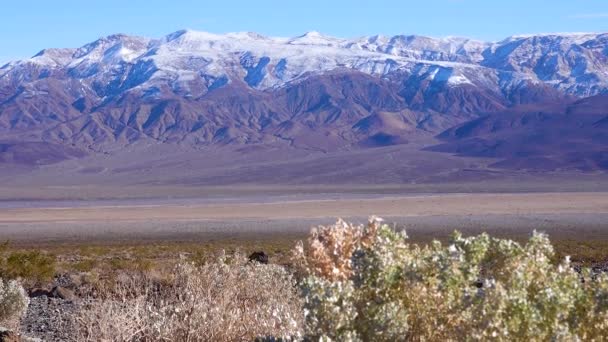 雪中的内华达山脉位于死亡谷国家公园 — 图库视频影像