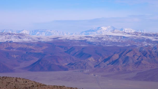 Sierra Nevada Berge Schnee Death Valley Nationalpark — Stockvideo