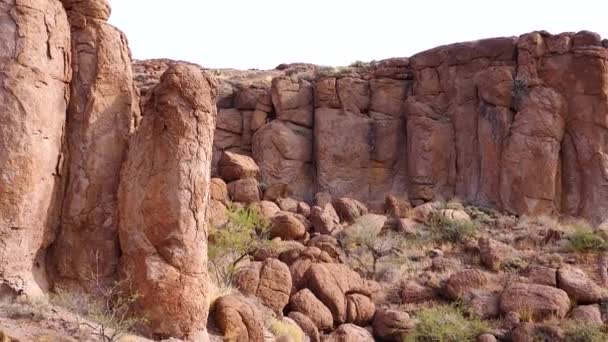 Dağlardaki Erozyon Oluşumları Kızıl Dağ Kumtaşları Çöl Manzarası Arizona — Stok video