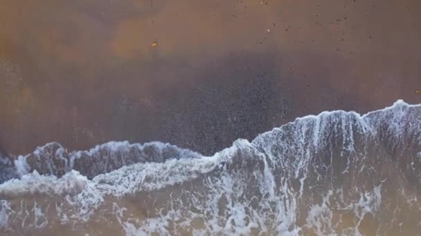 Ett Drönarskott Vita Havsvågor Svarta Havet Strand Nära Staden Odessa — Stockvideo