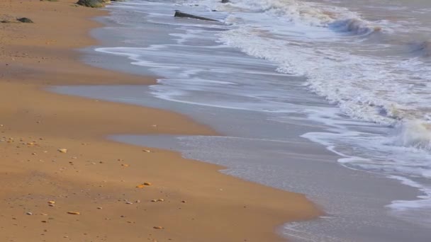 Seascape Vlny Bahnité Slané Vody Pláži Černém Moři Odrazy Vln — Stock video