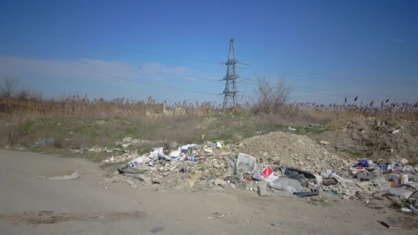 Verontreiniging Van Natuur Met Afval Plastic Ecologie Van Wilde Dieren — Stockvideo