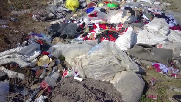 Pollution Nature Garbage Plastic Wildlife Ecology Anthropogenic Impact Ukraine — Stock Video