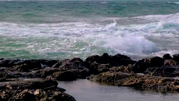 Coastal Erosion Rocks Sea Coast Bulgaria Village Tyulenovo Black Sea — Video