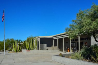 ARIZONA, ABD - 24 Kasım 2019: Kaktüs yakınlarındaki Organ Boru Kaktüsü Ulusal Anıtı, Arizona ABD 