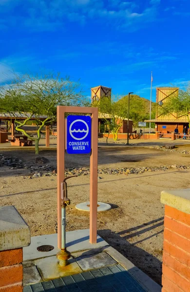 Usa Arizona November 2019 Információs Tábla Conserve Water Felirattal Eria — Stock Fotó